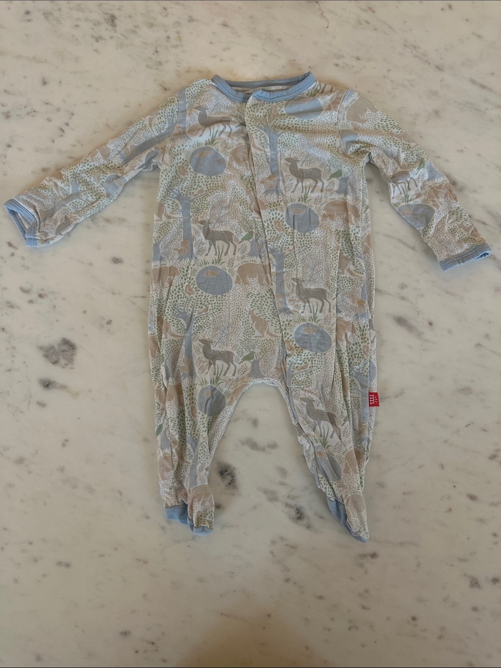 Magnetic Me Blue & Neutral Safari Print Footed One-Piece